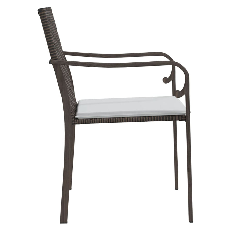 Tuinstoelen Met Kussens 56X59X8 Cm Poly Rattan 4 Bruin