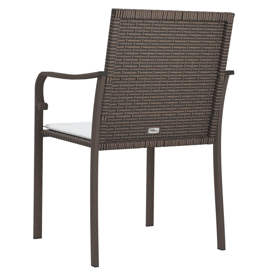 Tuinstoelen Met Kussens 56X59X8 Cm Poly Rattan 4 Bruin