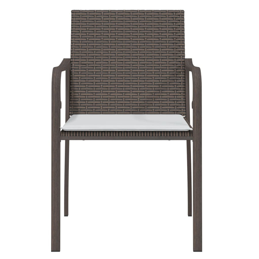 Tuinstoelen Met Kussens 5X59X84 Cm Poly Rattan 6 Bruin