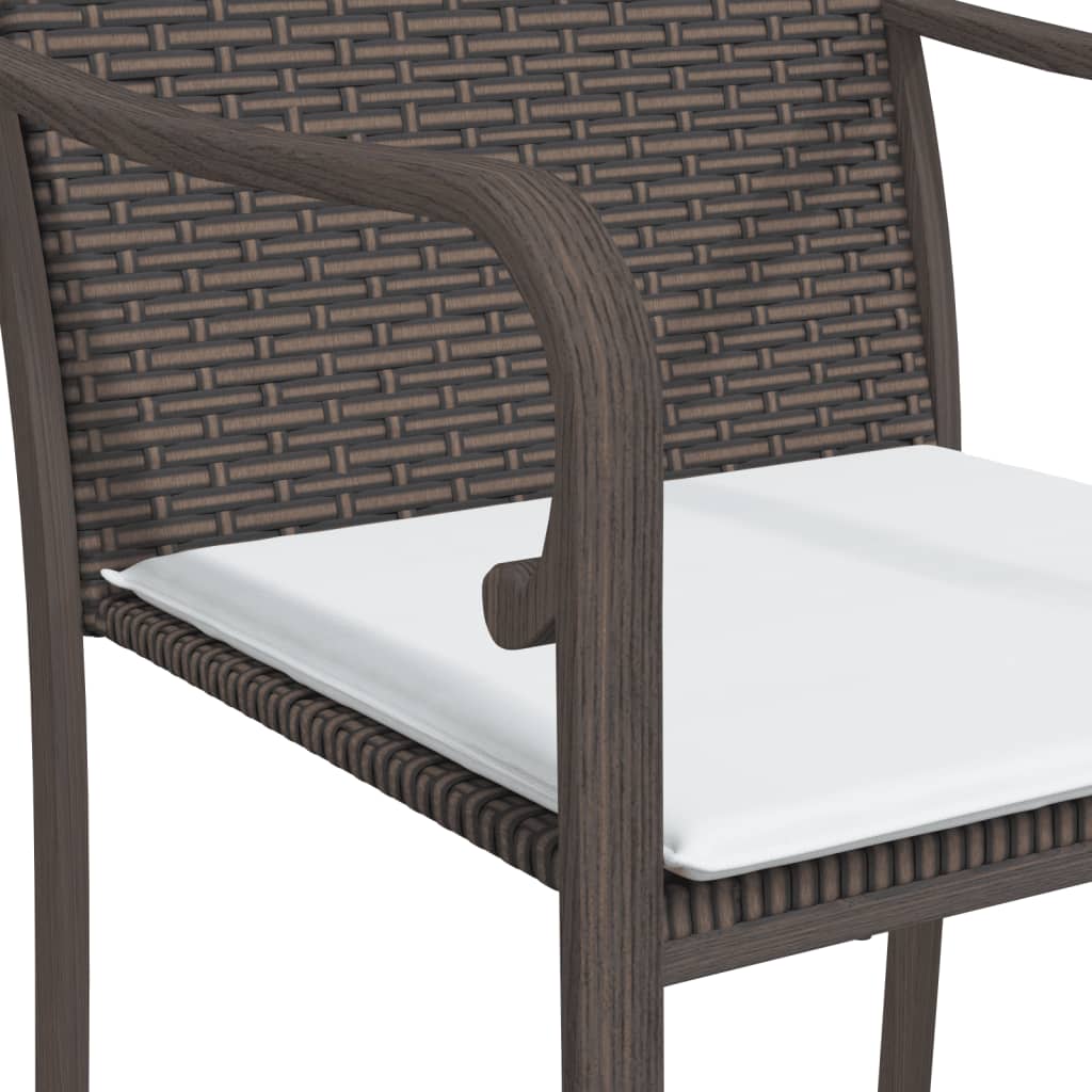 Tuinstoelen Met Kussens 5X59X84 Cm Poly Rattan 6 Bruin