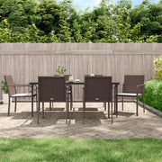 Tuinstoelen 6 stuks poly rattan bruin 56x59x84 cm