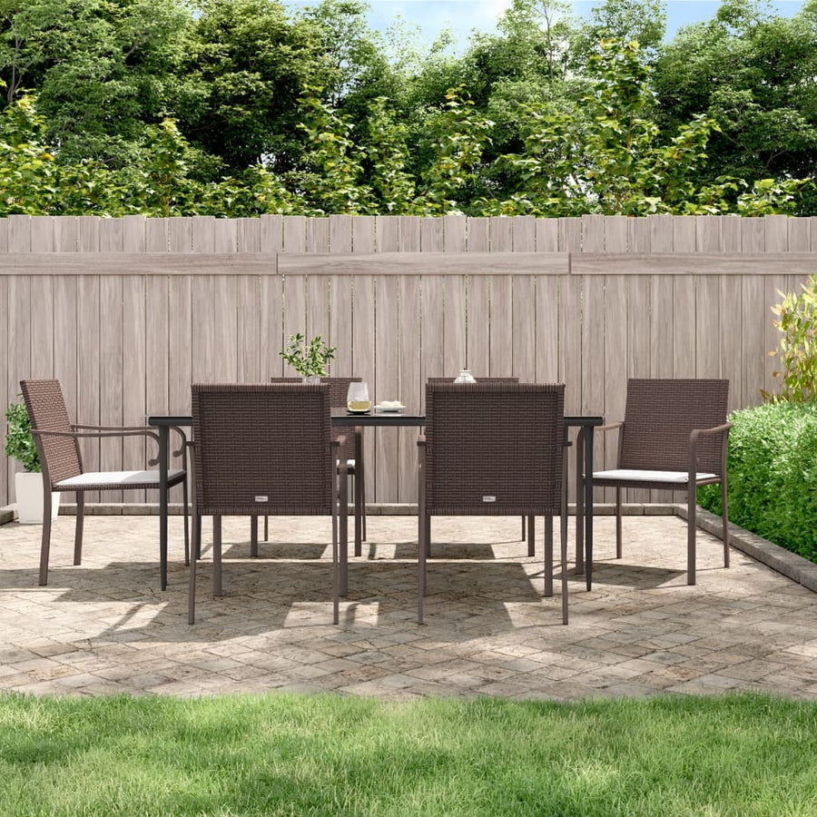 Tuinstoelen Met Kussens 5X59X84 Cm Poly Rattan 6 Bruin