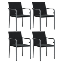 Tuinstoelen Met Kussens 56X59X8 Cm Poly Rattan 4 Zwart