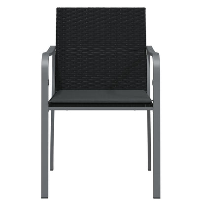 Tuinstoelen Met Kussens 56X59X8 Cm Poly Rattan 4 Zwart