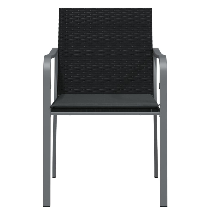 Tuinstoelen Met Kussens 56X59X8 Cm Poly Rattan 4 Zwart
