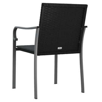 Tuinstoelen Met Kussens 56X59X8 Cm Poly Rattan 4 Zwart