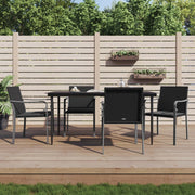 Tuinstoelen 4 st poly rattan zwart 56x59x84 cm