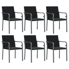 Tuinstoelen Met Kussens 5X59X84 Cm Poly Rattan 6 Zwart