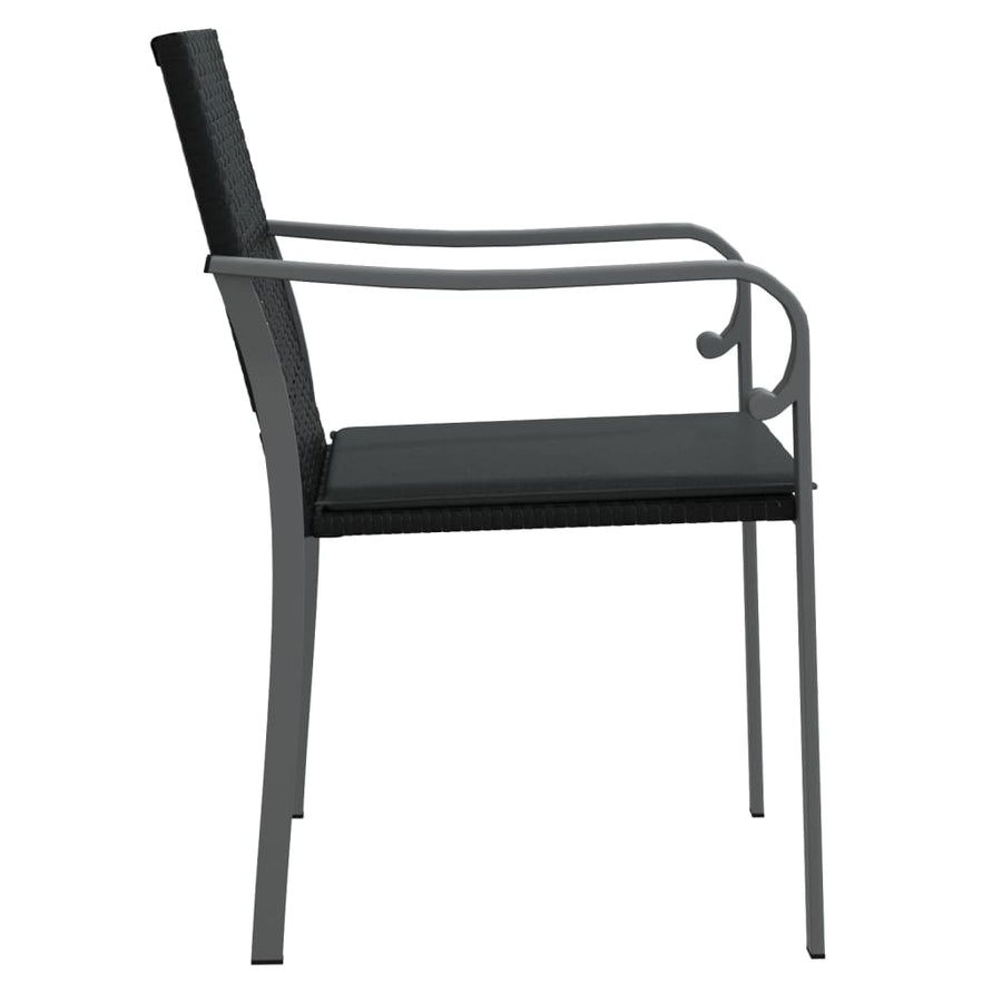 Tuinstoelen Met Kussens 5X59X84 Cm Poly Rattan 6 Zwart