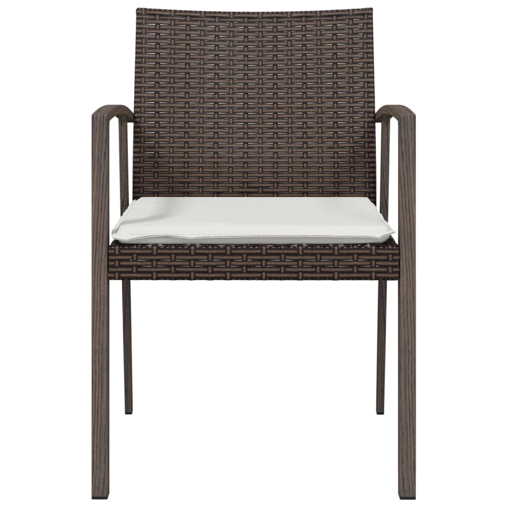 Tuinstoelen Met Kussens 56,5X57X83 Cm Poly Rattan 4 Bruin