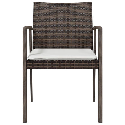 Tuinstoelen Met Kussens 56,5X57X83 Cm Poly Rattan 4 Bruin