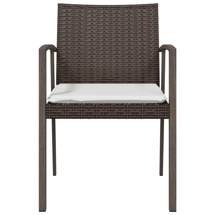 Tuinstoelen Met Kussens 56,5X57X83 Cm Poly Rattan 4 Bruin