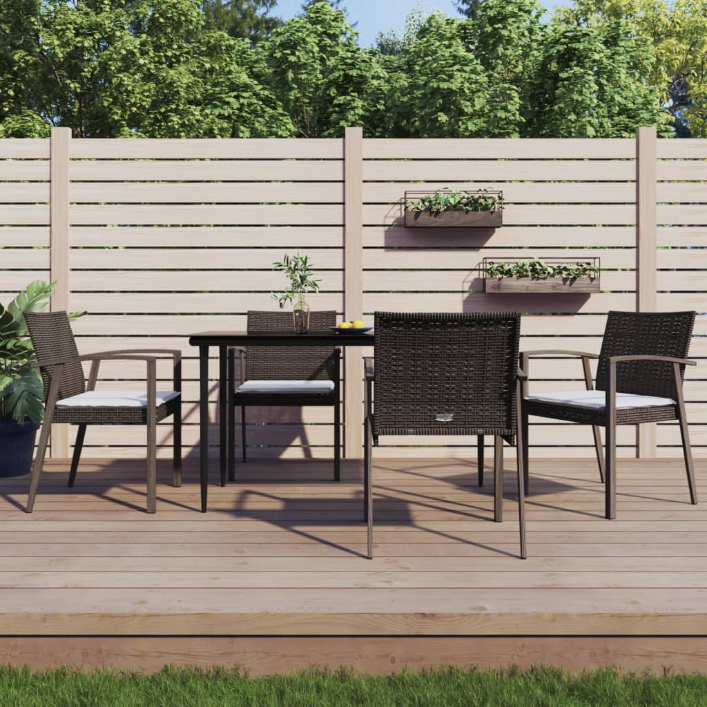 Tuinstoelen Met Kussens 56,5X57X83 Cm Poly Rattan 4 Bruin