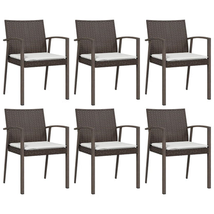 Tuinstoelen Met Kussens 5,5X57X83 Cm Poly Rattan 6 Bruin