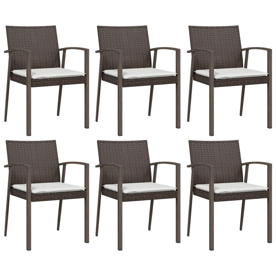 Tuinstoelen Met Kussens 5,5X57X83 Cm Poly Rattan 6 Bruin