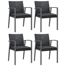 Tuinstoelen Met Kussens 56,5X57X83 Cm Poly Rattan 4 Zwart