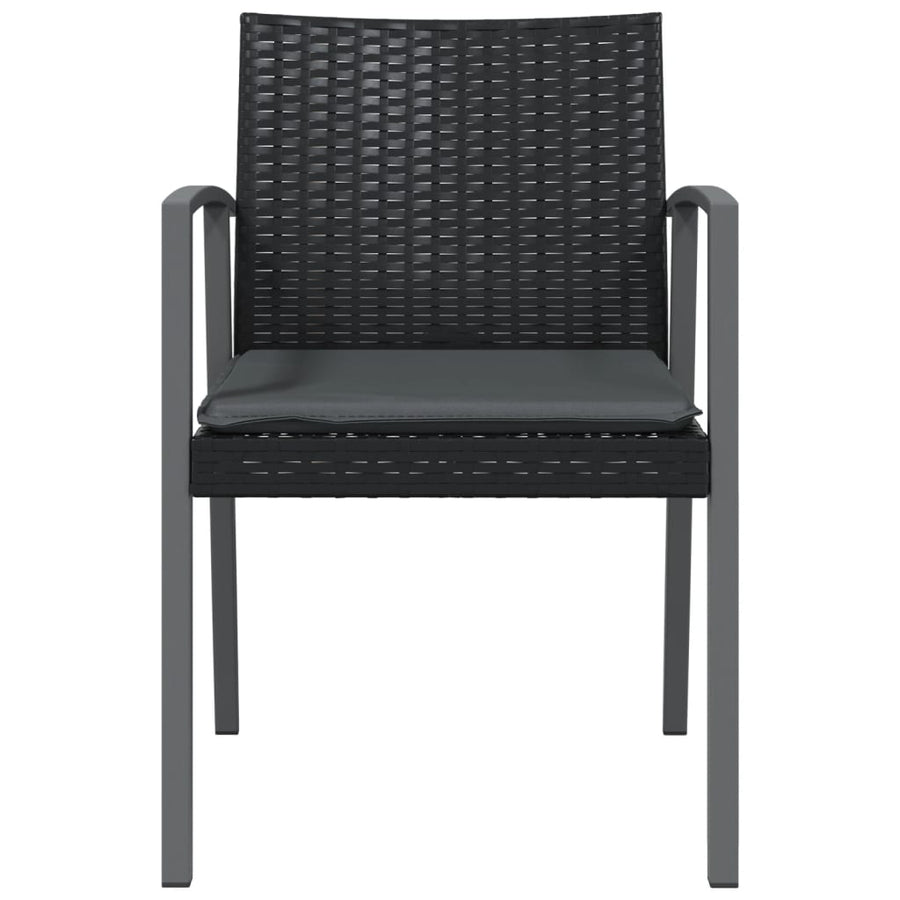 Tuinstoelen Met Kussens 56,5X57X83 Cm Poly Rattan 4 Zwart