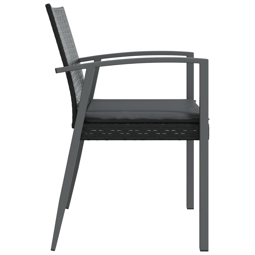 Tuinstoelen Met Kussens 56,5X57X83 Cm Poly Rattan 4 Zwart