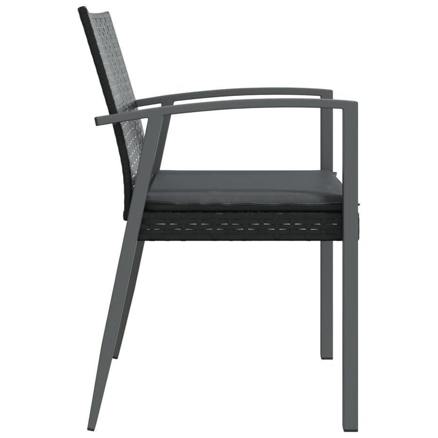 Tuinstoelen Met Kussens 56,5X57X83 Cm Poly Rattan 4 Zwart