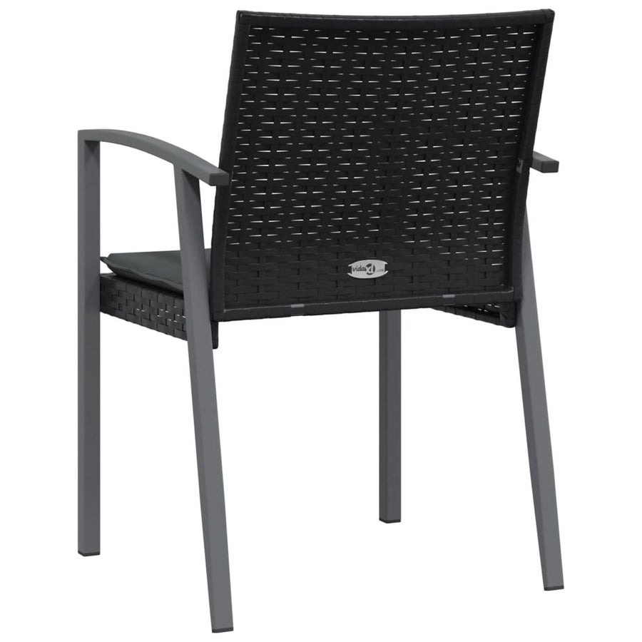 Tuinstoelen Met Kussens 56,5X57X83 Cm Poly Rattan 4 Zwart