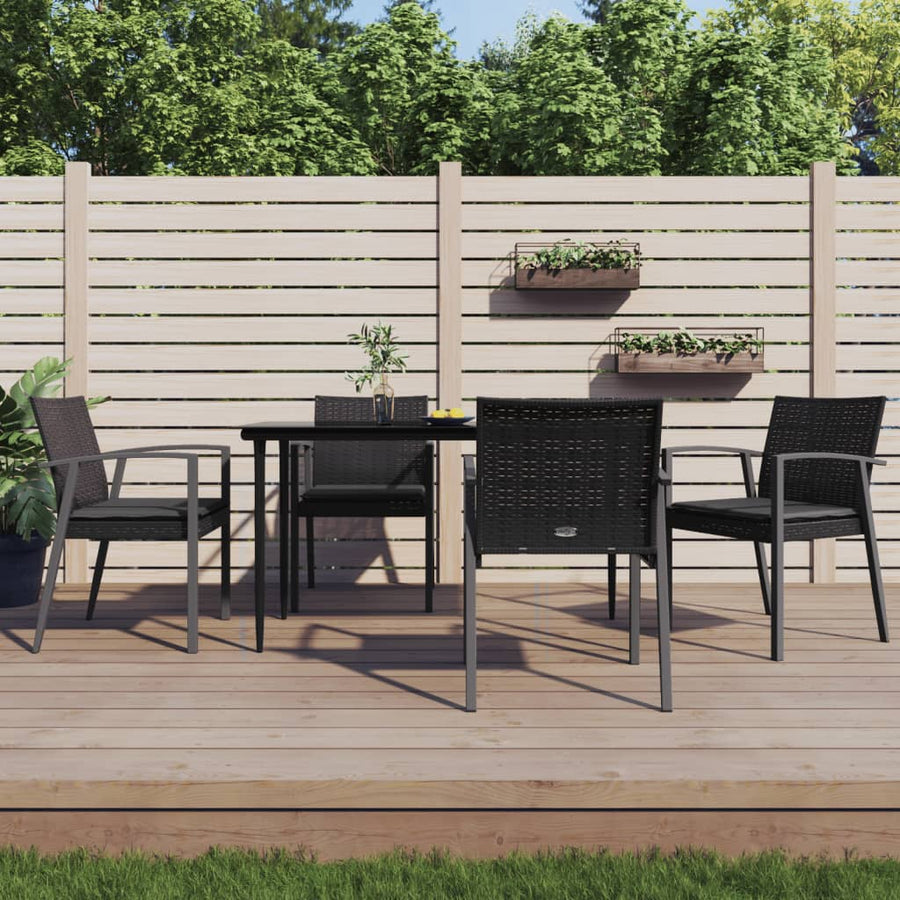 Tuinstoelen Met Kussens 56,5X57X83 Cm Poly Rattan 4 Zwart