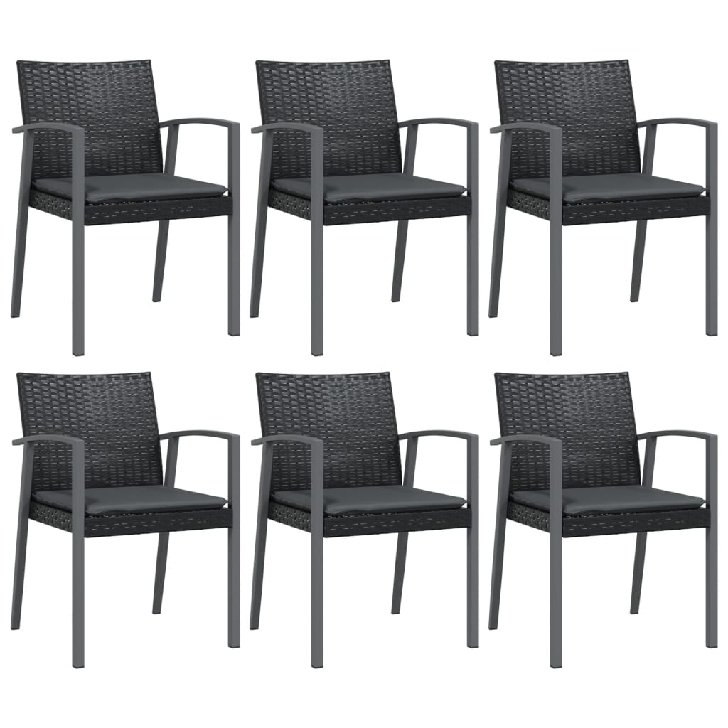 Tuinstoelen Met Kussens 56,5X57X83 Cm Poly Rattan Zwart