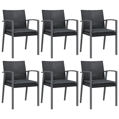 Tuinstoelen Met Kussens 56,5X57X83 Cm Poly Rattan Zwart