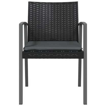 Tuinstoelen Met Kussens 56,5X57X83 Cm Poly Rattan Zwart