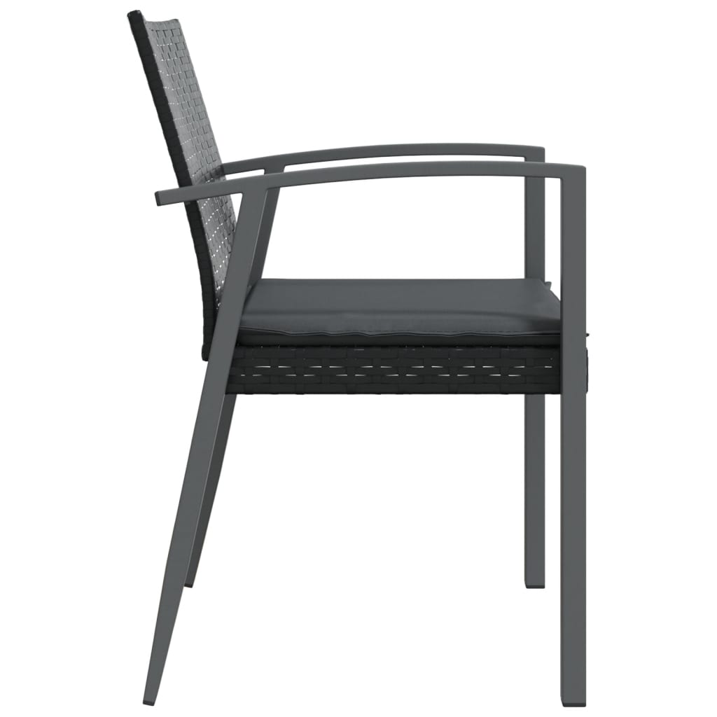 Tuinstoelen Met Kussens 56,5X57X83 Cm Poly Rattan Zwart