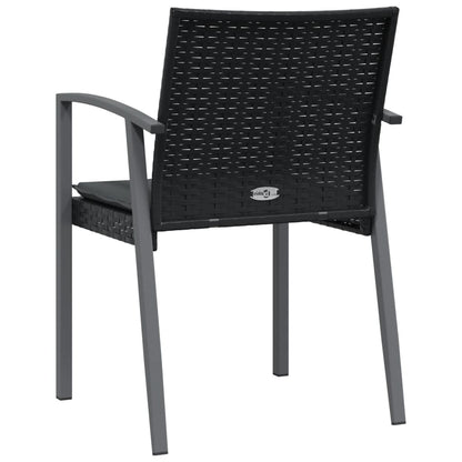 Tuinstoelen Met Kussens 56,5X57X83 Cm Poly Rattan Zwart