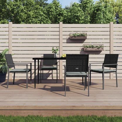 Tuinstoelen Met Kussens 5X62,5X89 Cm Poly Rattan Zwart 4 Ja