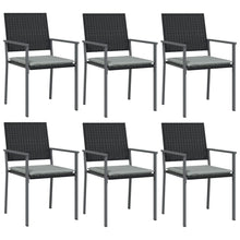 Tuinstoelen Met Kussens 54X2,5X89 Cm Poly Rattan Zwart 6 Ja