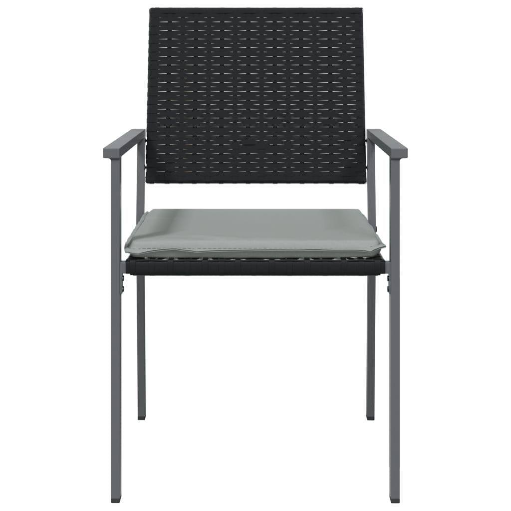 Tuinstoelen Met Kussens 54X2,5X89 Cm Poly Rattan Zwart 6 Ja