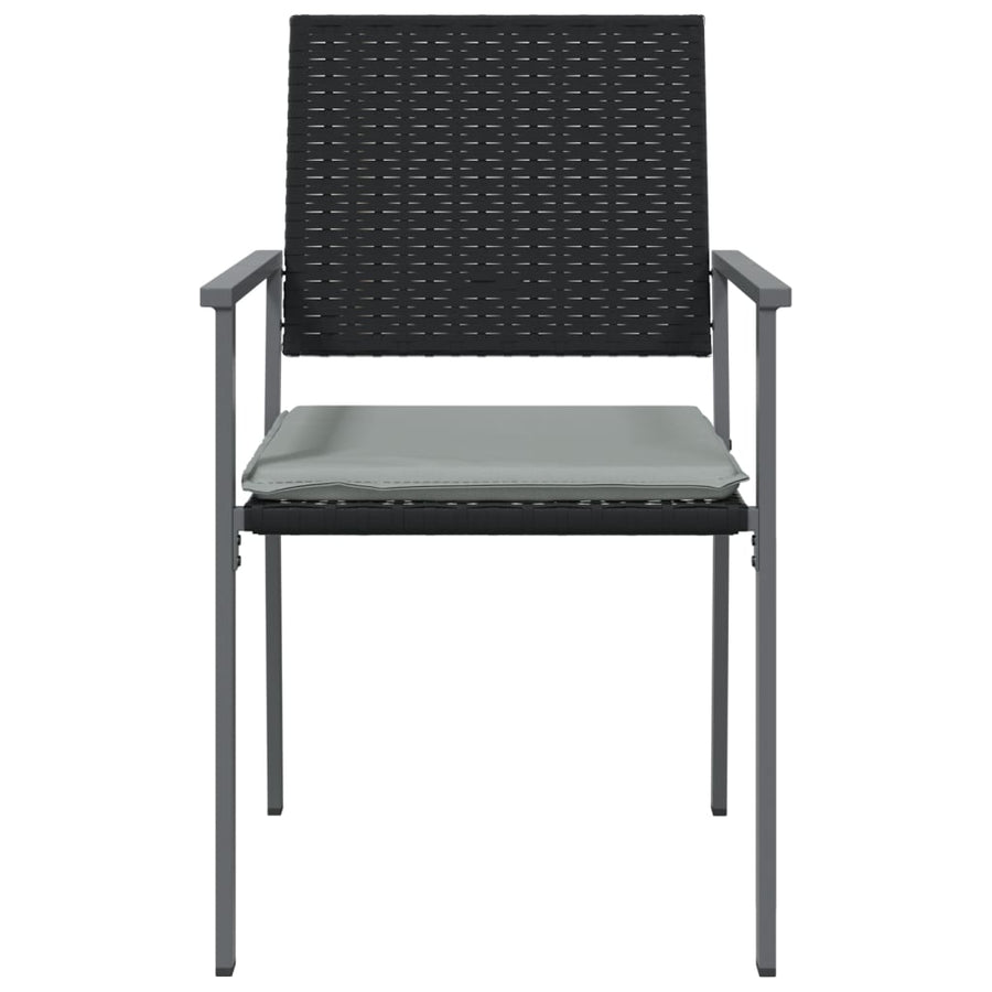 Tuinstoelen Met Kussens 54X2,5X89 Cm Poly Rattan Zwart 6 Ja