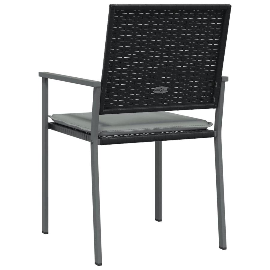Tuinstoelen Met Kussens 54X2,5X89 Cm Poly Rattan Zwart 6 Ja