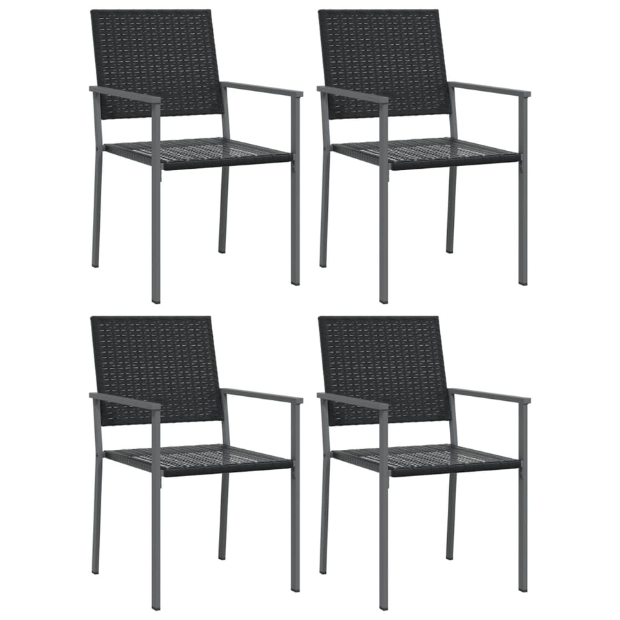 Tuinstoelen 5X62,5X89 Cm Poly Rattan Zwart 4 Nee