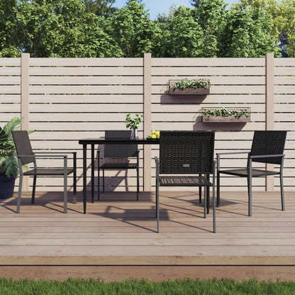 Tuinstoelen 5X62,5X89 Cm Poly Rattan Zwart 4 Nee