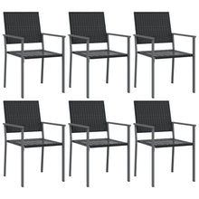 Tuinstoelen 6 st 54x62,5x89 cm poly rattan zwart