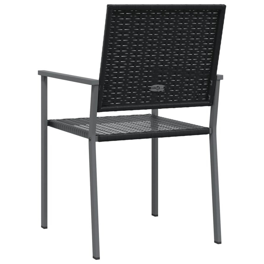 Tuinstoelen 6 st 54x62,5x89 cm poly rattan zwart
