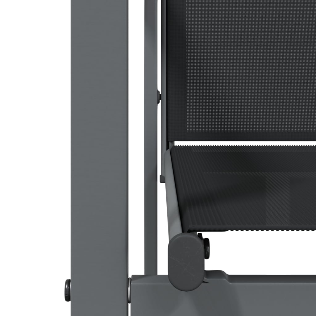 Tuinstoelen 4 St 55X61,5X90 Cm Textileen En Staal Zwart