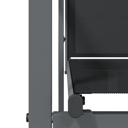 Tuinstoelen 4 St 55X61,5X90 Cm Textileen En Staal Zwart