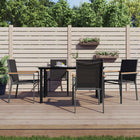 Tuinstoelen 4 stuks textileen staal zwart 55x61,5x90 cm