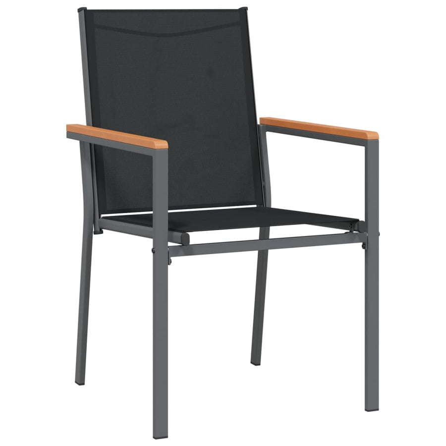 Tuinstoelen 6 St 55X61,5X90 Cm Textileen En Staal Zwart