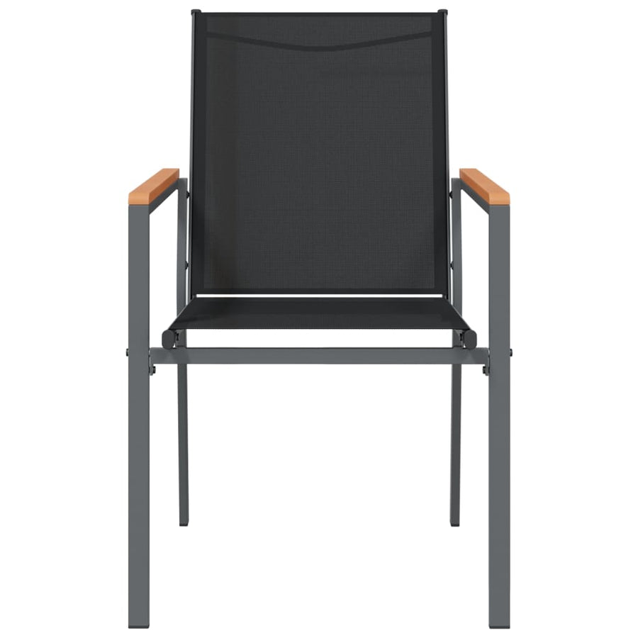 Tuinstoelen 6 St 55X61,5X90 Cm Textileen En Staal Zwart
