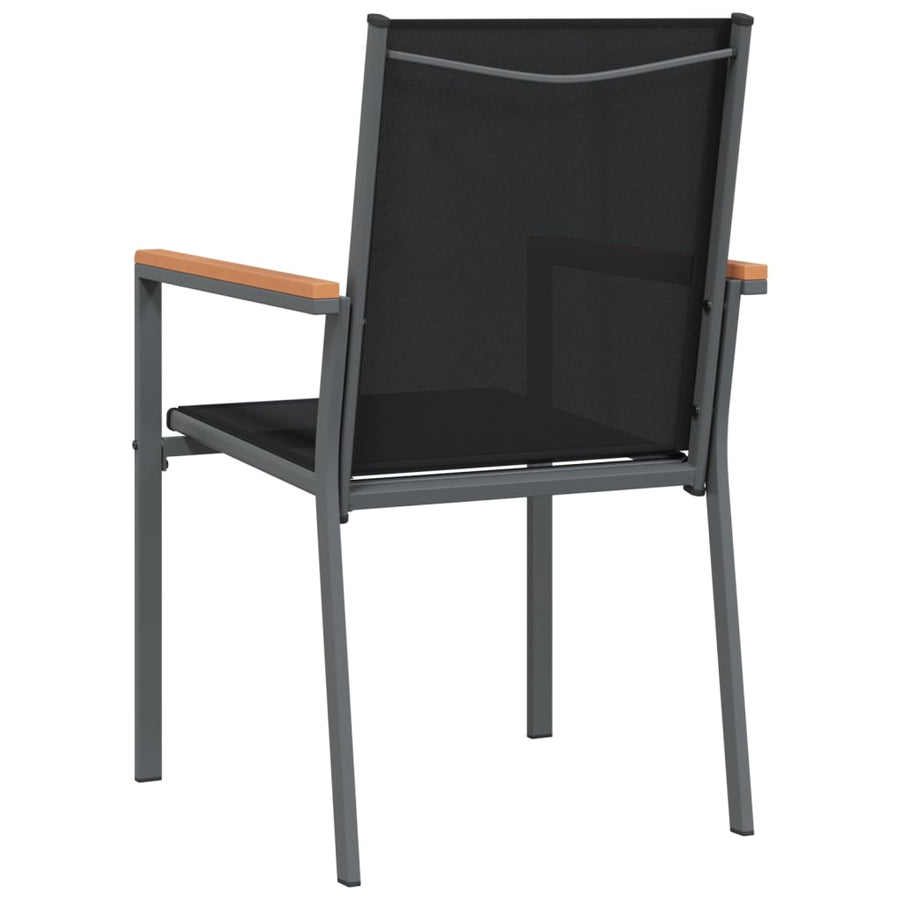 Tuinstoelen 6 St 55X61,5X90 Cm Textileen En Staal Zwart