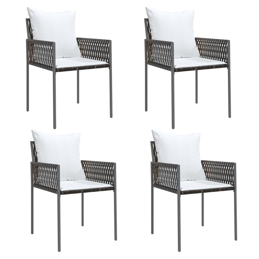 Tuinstoelen Met Kussens 5X61X83 Cm Poly Rattan 4 Bruin
