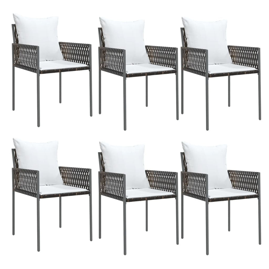 Tuinstoelen Met Kussens 54X1X83 Cm Poly Rattan 6 Bruin