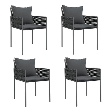 Tuinstoelen Met Kussens 5X61X83 Cm Poly Rattan 4 Zwart