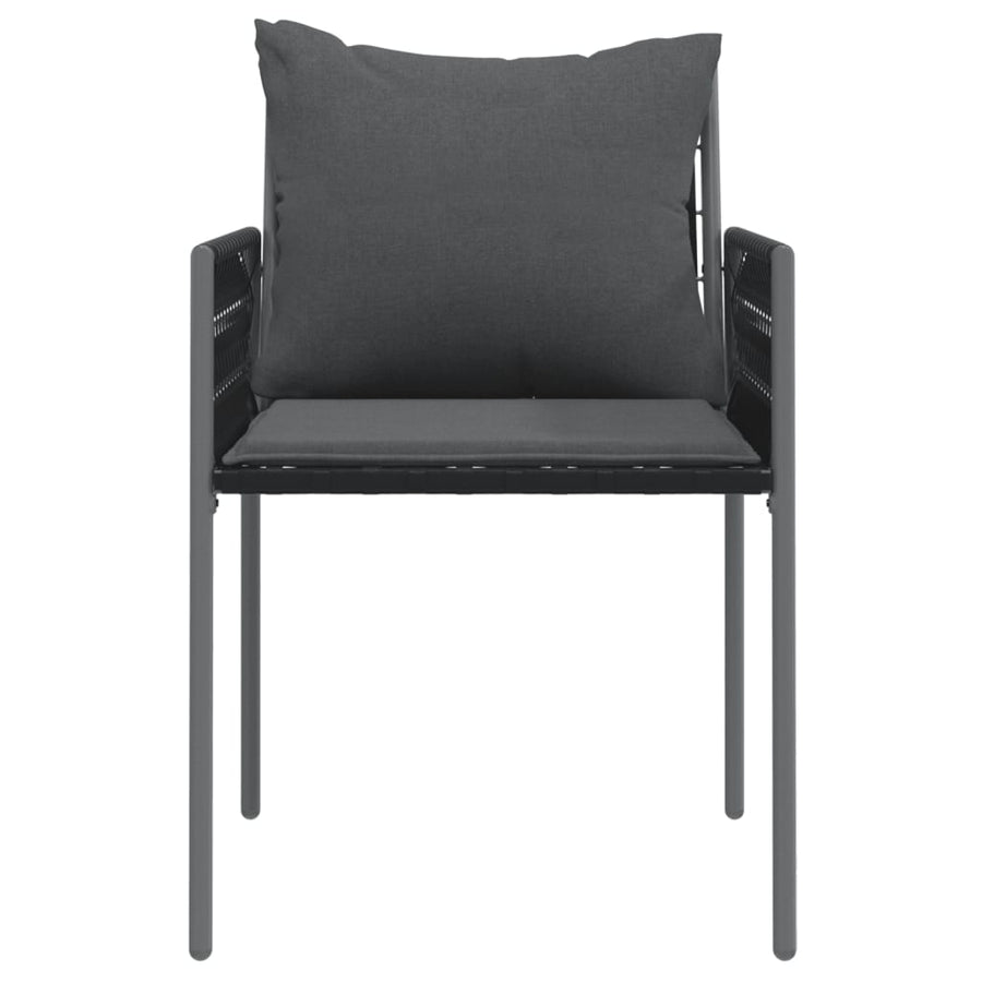 Tuinstoelen Met Kussens 5X61X83 Cm Poly Rattan 4 Zwart