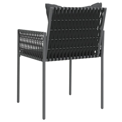Tuinstoelen Met Kussens 5X61X83 Cm Poly Rattan 4 Zwart